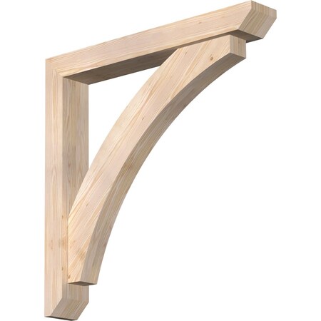 Ekena Millwork Thorton Slat Smooth Bracket w/ Offset Brace, Douglas Fir, 5 1/2"W x 38"D x 38"H BKT0604X38X38THR06SDF
